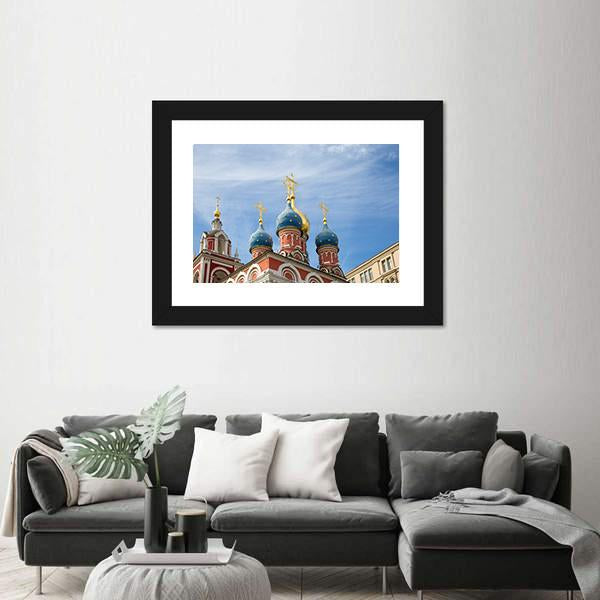 Varvarka Street With Cathedrals And Churches In Russia Canvas Wall Art-3 Horizontal-Gallery Wrap-25" x 16"-Tiaracle