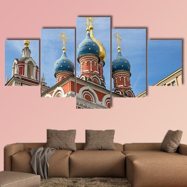 Varvarka Street With Cathedrals And Churches In Russia Canvas Wall Art-3 Horizontal-Gallery Wrap-37" x 24"-Tiaracle