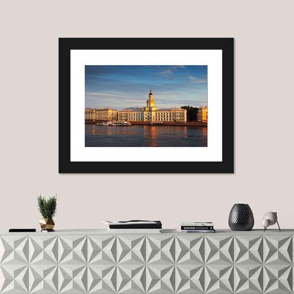 Vasilyevsky Island In Summer Day Canvas Wall Art-1 Piece-Framed Print-20" x 16"-Tiaracle