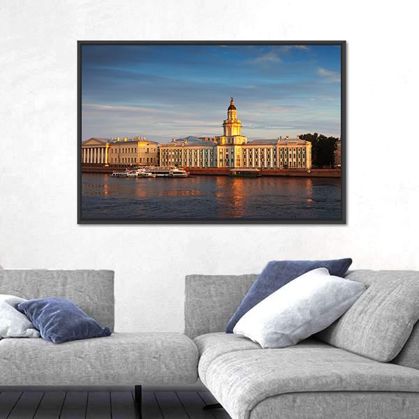 Vasilyevsky Island In Summer Day Canvas Wall Art-3 Horizontal-Gallery Wrap-25" x 16"-Tiaracle