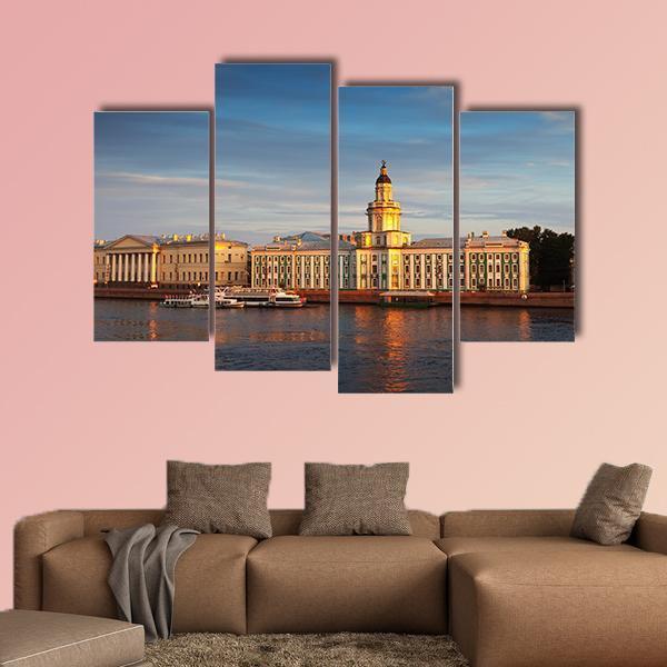 Vasilyevsky Island In Summer Day Canvas Wall Art-4 Pop-Gallery Wrap-50" x 32"-Tiaracle