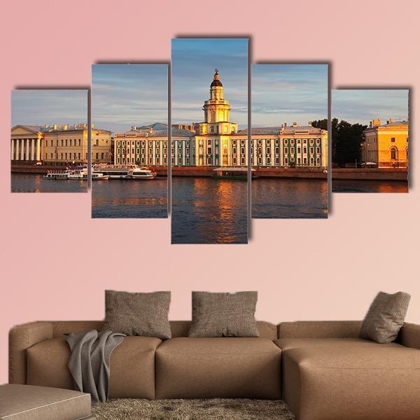 Vasilyevsky Island In Summer Day Canvas Wall Art-3 Horizontal-Gallery Wrap-37" x 24"-Tiaracle