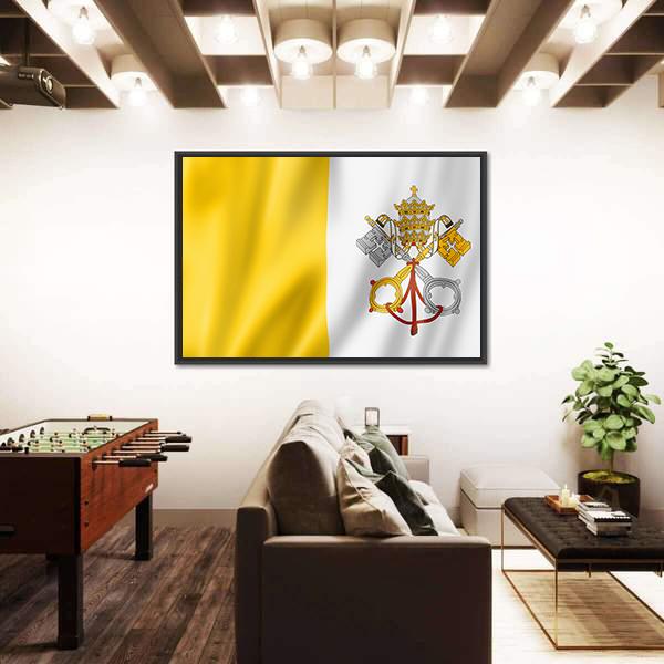 Vatican City Flag Canvas Wall Art-5 Horizontal-Gallery Wrap-22" x 12"-Tiaracle