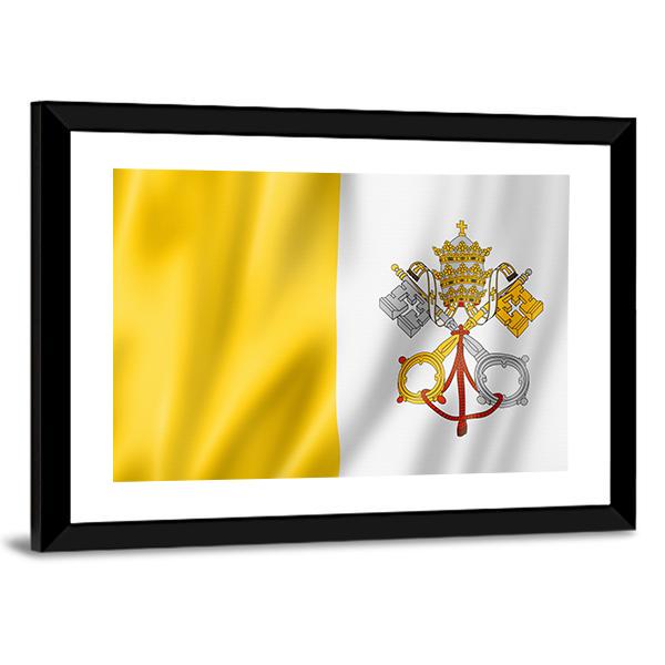 Vatican City Flag Canvas Wall Art-5 Horizontal-Gallery Wrap-22" x 12"-Tiaracle