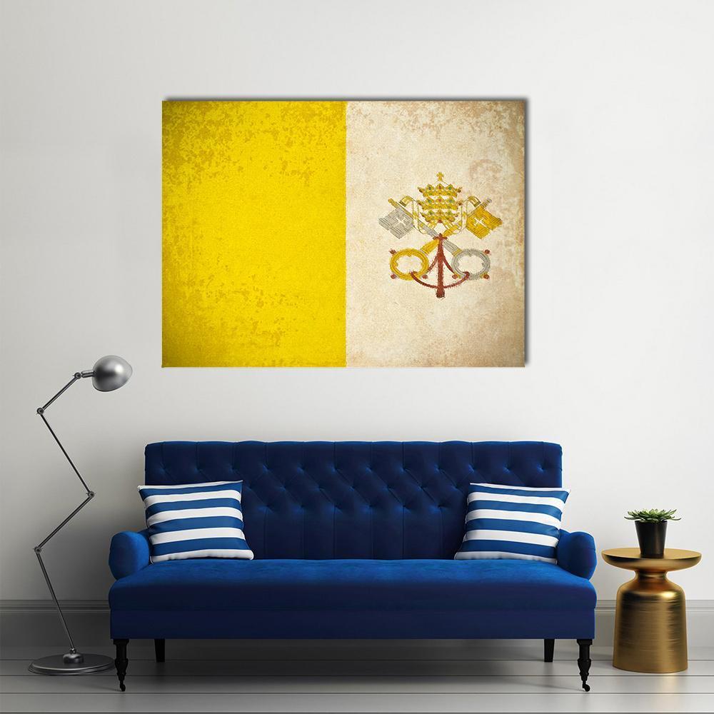 Vatican City Flag Canvas Wall Art-1 Piece-Gallery Wrap-48" x 32"-Tiaracle