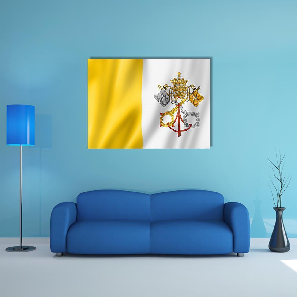 Vatican City Flag Canvas Wall Art-1 Piece-Gallery Wrap-48" x 32"-Tiaracle