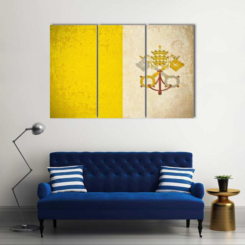 Vatican City Flag Canvas Wall Art-5 Pop-Gallery Wrap-47" x 32"-Tiaracle