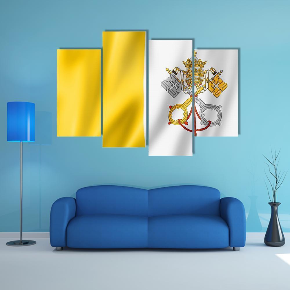 Vatican City Flag Canvas Wall Art-4 Pop-Gallery Wrap-50" x 32"-Tiaracle