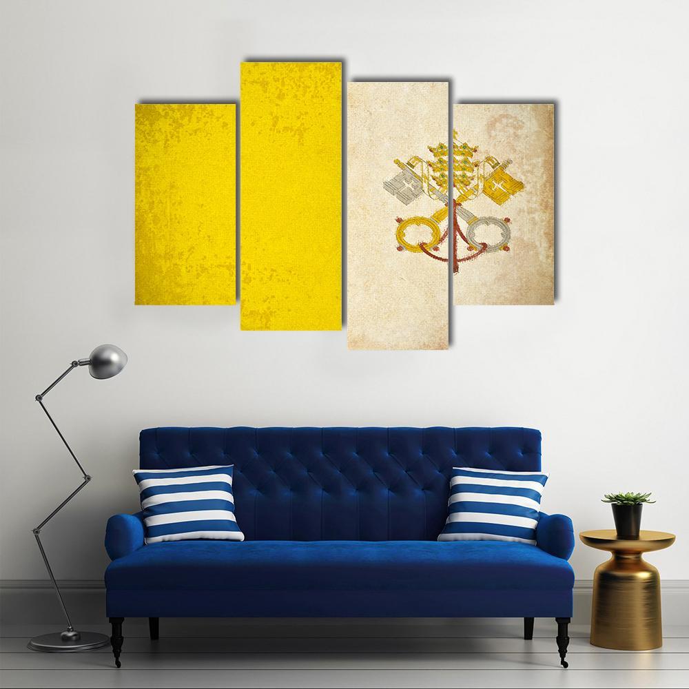 Vatican City Flag Canvas Wall Art-4 Pop-Gallery Wrap-50" x 32"-Tiaracle