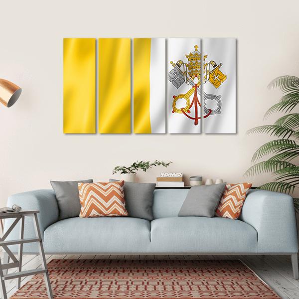 Vatican City Flag Canvas Wall Art-5 Horizontal-Gallery Wrap-22" x 12"-Tiaracle