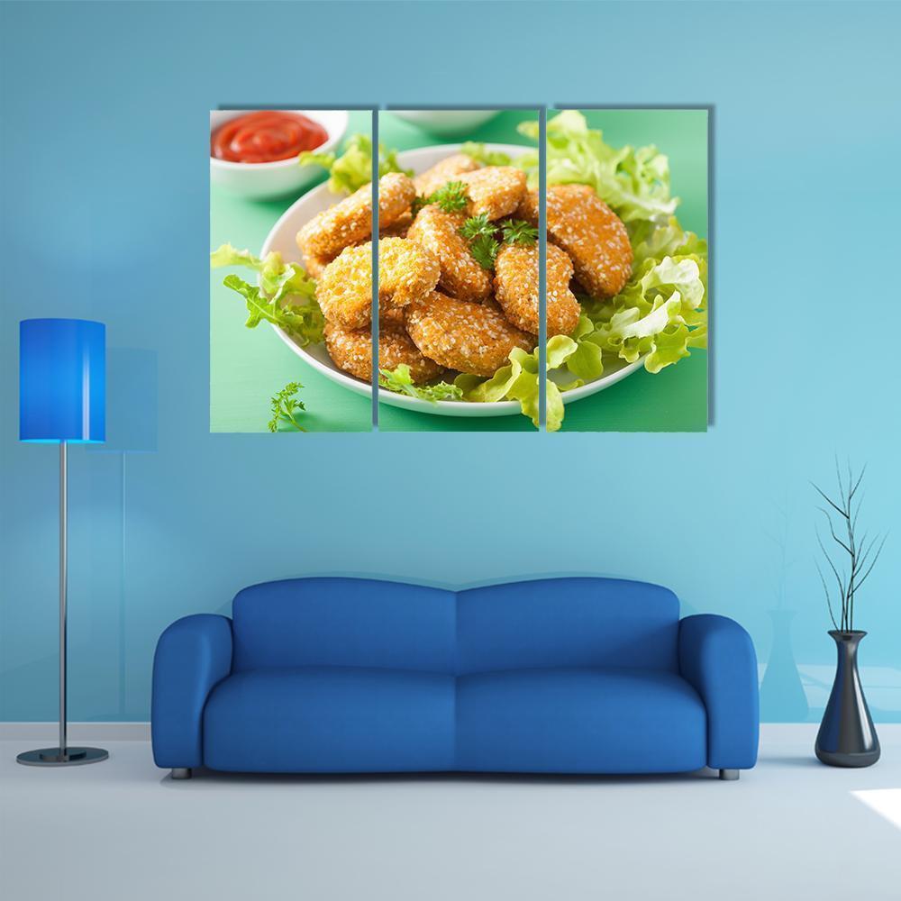 Vegan Soy Nuggets Canvas Wall Art-3 Horizontal-Gallery Wrap-37" x 24"-Tiaracle