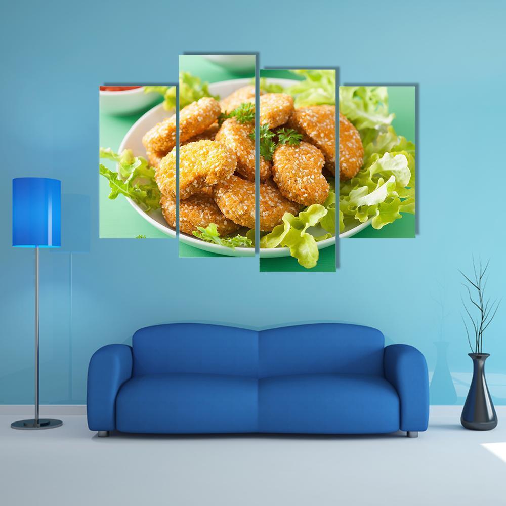 Vegan Soy Nuggets Canvas Wall Art-4 Pop-Gallery Wrap-50" x 32"-Tiaracle