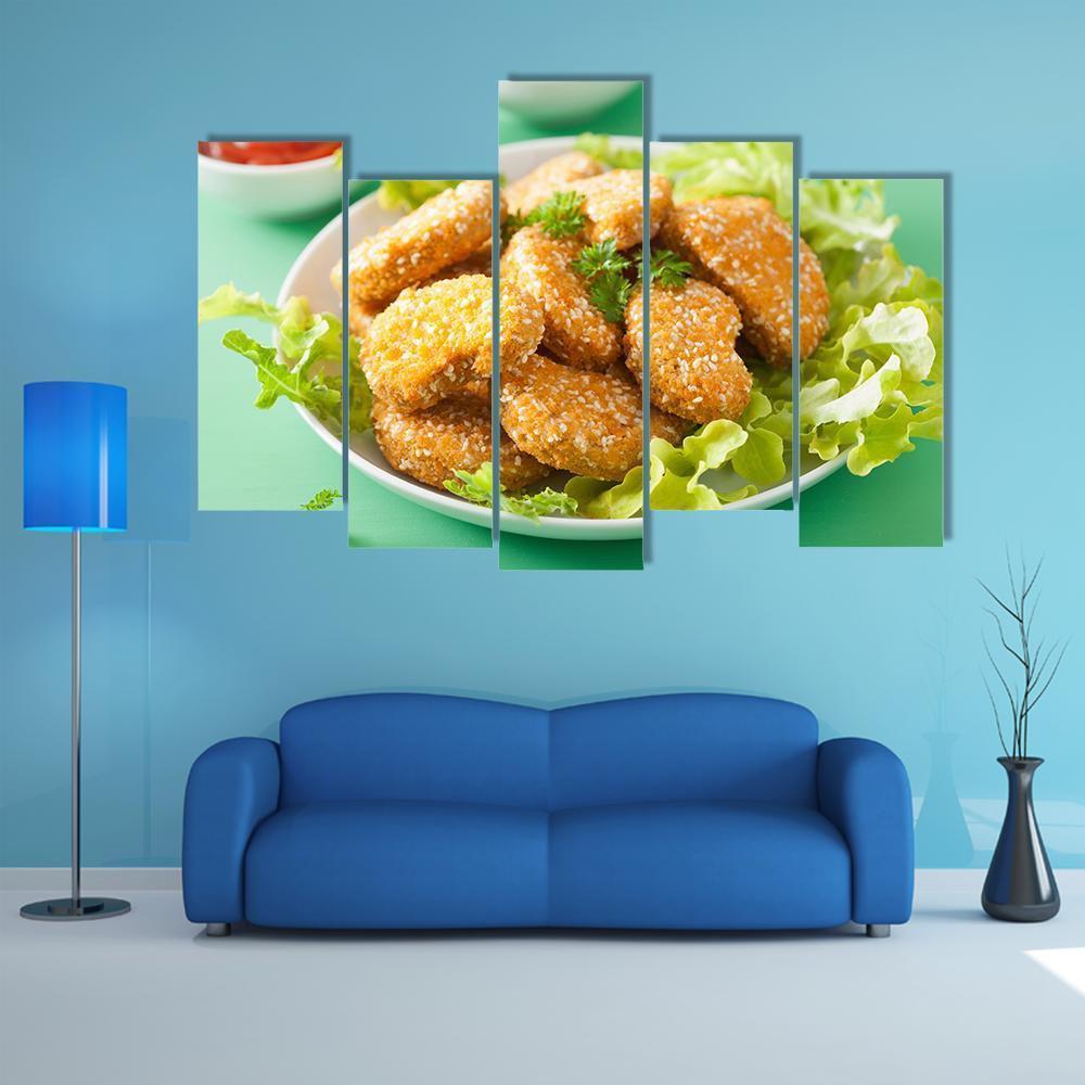 Vegan Soy Nuggets Canvas Wall Art-5 Pop-Gallery Wrap-47" x 32"-Tiaracle
