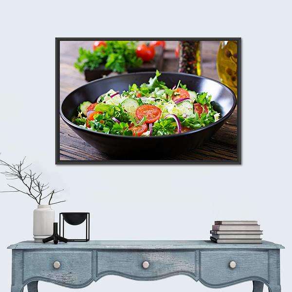 Vegan Vegetable Food Canvas Wall Art-1 Piece-Floating Frame-24" x 16"-Tiaracle