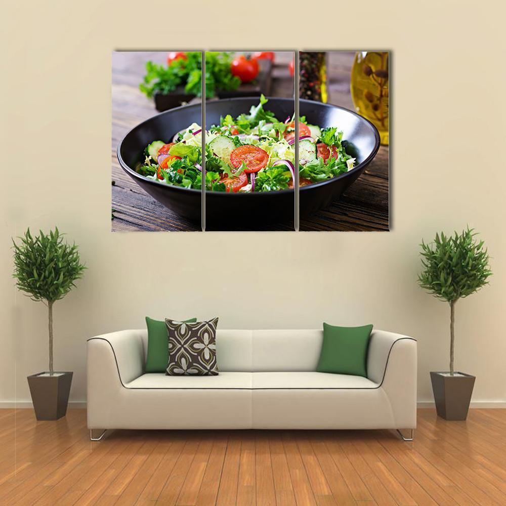 Vegan Vegetable Food Canvas Wall Art-3 Horizontal-Gallery Wrap-37" x 24"-Tiaracle