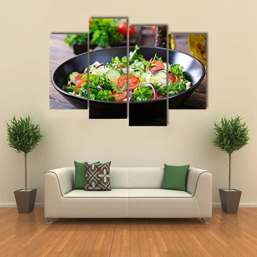 Vegan Vegetable Food Canvas Wall Art-4 Pop-Gallery Wrap-50" x 32"-Tiaracle