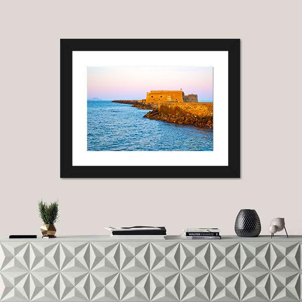 Venetian Fortress In Heraklion Greece Canvas Wall Art-1 Piece-Framed Print-20" x 16"-Tiaracle