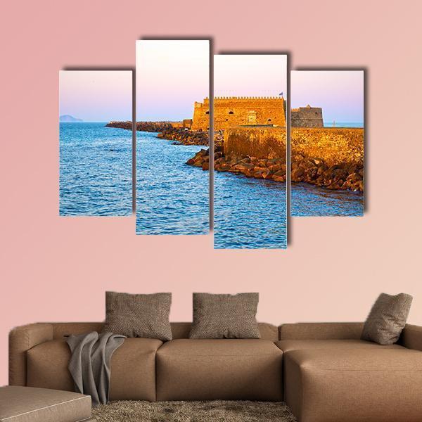 Venetian Fortress In Heraklion Greece Canvas Wall Art-4 Pop-Gallery Wrap-50" x 32"-Tiaracle