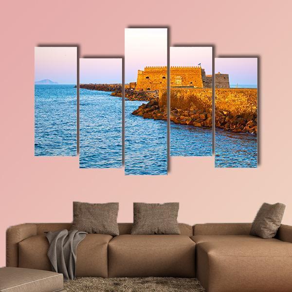 Venetian Fortress In Heraklion Greece Canvas Wall Art-5 Pop-Gallery Wrap-47" x 32"-Tiaracle