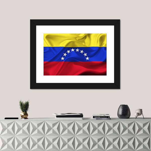 Venezuela Waving Flag Canvas Wall Art-1 Piece-Framed Print-20" x 16"-Tiaracle
