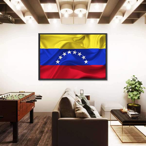 Venezuela Waving Flag Canvas Wall Art-3 Horizontal-Gallery Wrap-25" x 16"-Tiaracle