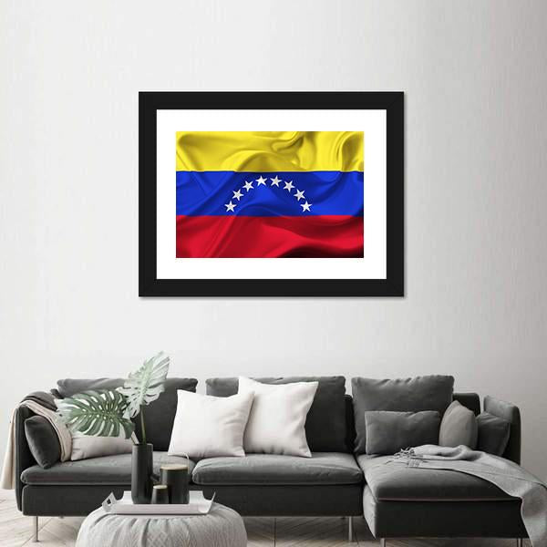 Venezuela Waving Flag Canvas Wall Art-3 Horizontal-Gallery Wrap-25" x 16"-Tiaracle