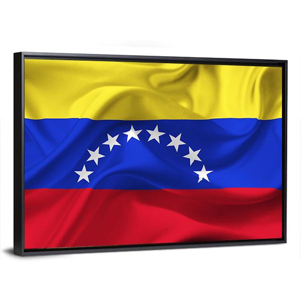 Venezuela Waving Flag Canvas Wall Art-5 Horizontal-Gallery Wrap-22" x 12"-Tiaracle