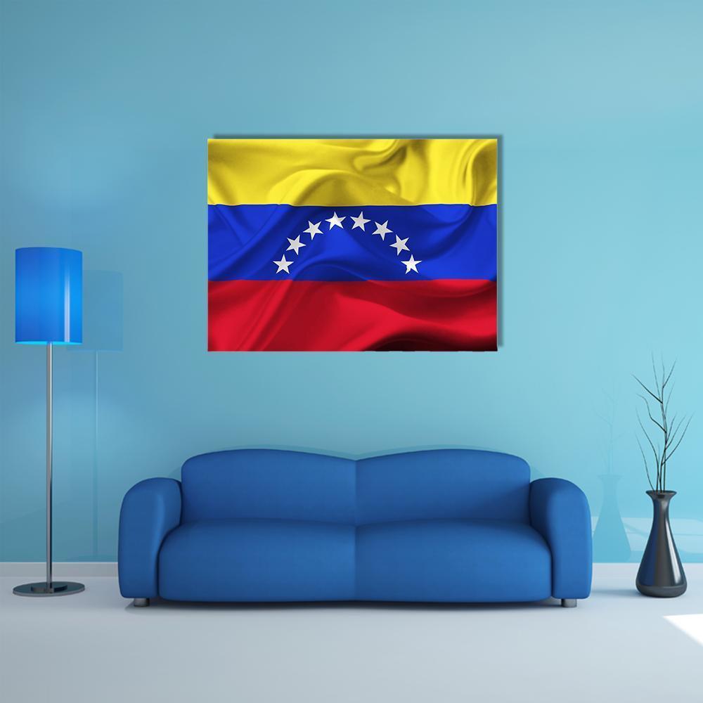 Venezuela Waving Flag Canvas Wall Art-1 Piece-Gallery Wrap-48" x 32"-Tiaracle