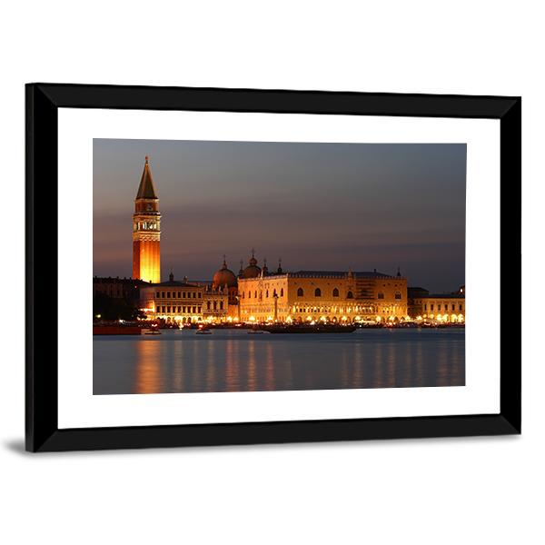 Venice At Sunset Canvas Wall Art-5 Horizontal-Gallery Wrap-22" x 12"-Tiaracle