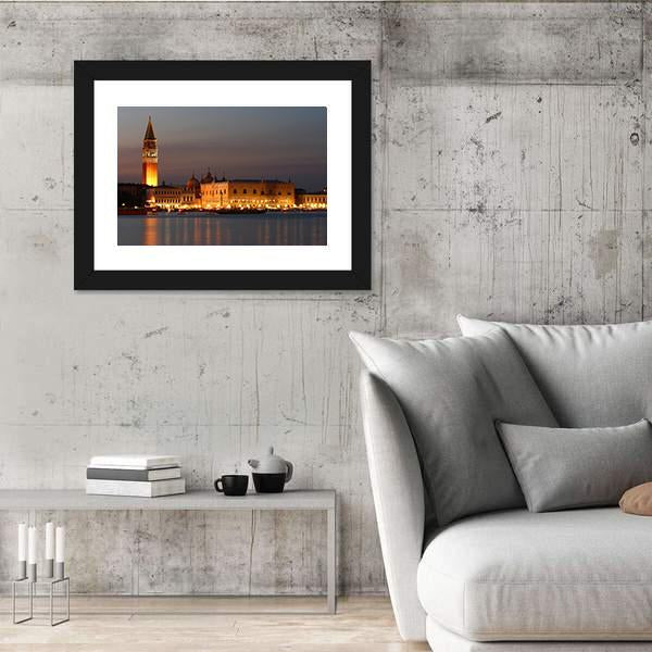 Venice At Sunset Canvas Wall Art-5 Horizontal-Gallery Wrap-22" x 12"-Tiaracle