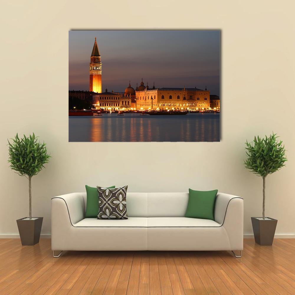 Venice At Sunset Canvas Wall Art-1 Piece-Gallery Wrap-36" x 24"-Tiaracle