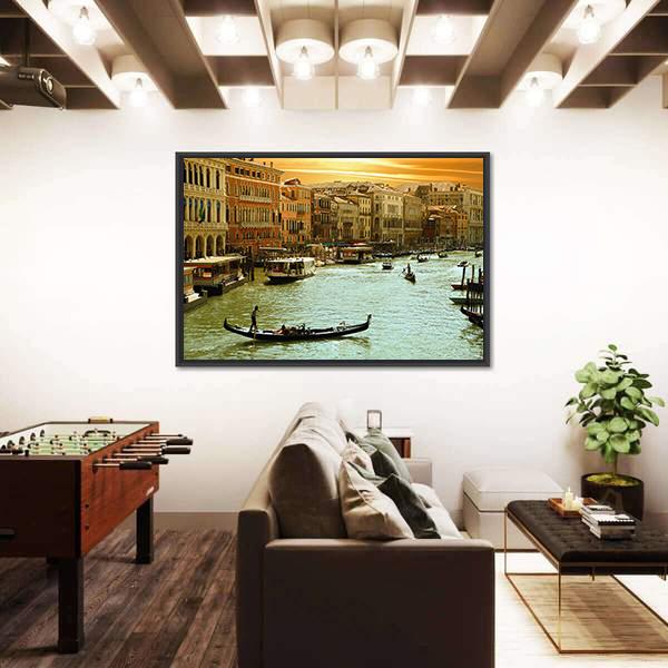 Venice Grand Canal Canvas Wall Art-5 Horizontal-Gallery Wrap-22" x 12"-Tiaracle