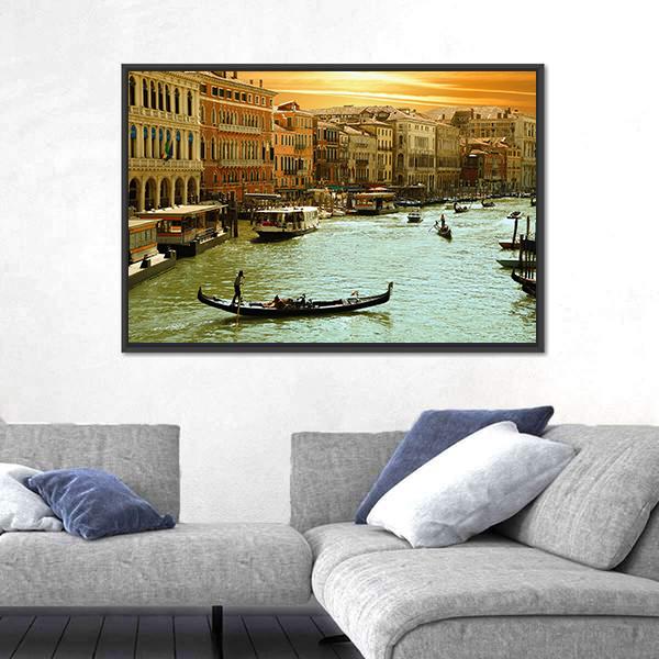 Venice Grand Canal Canvas Wall Art-5 Horizontal-Gallery Wrap-22" x 12"-Tiaracle