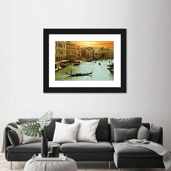 Venice Grand Canal Canvas Wall Art-5 Horizontal-Gallery Wrap-22" x 12"-Tiaracle