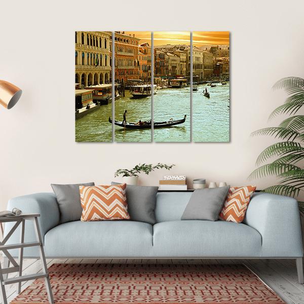 Venice Grand Canal Canvas Wall Art-4 Horizontal-Gallery Wrap-34" x 24"-Tiaracle