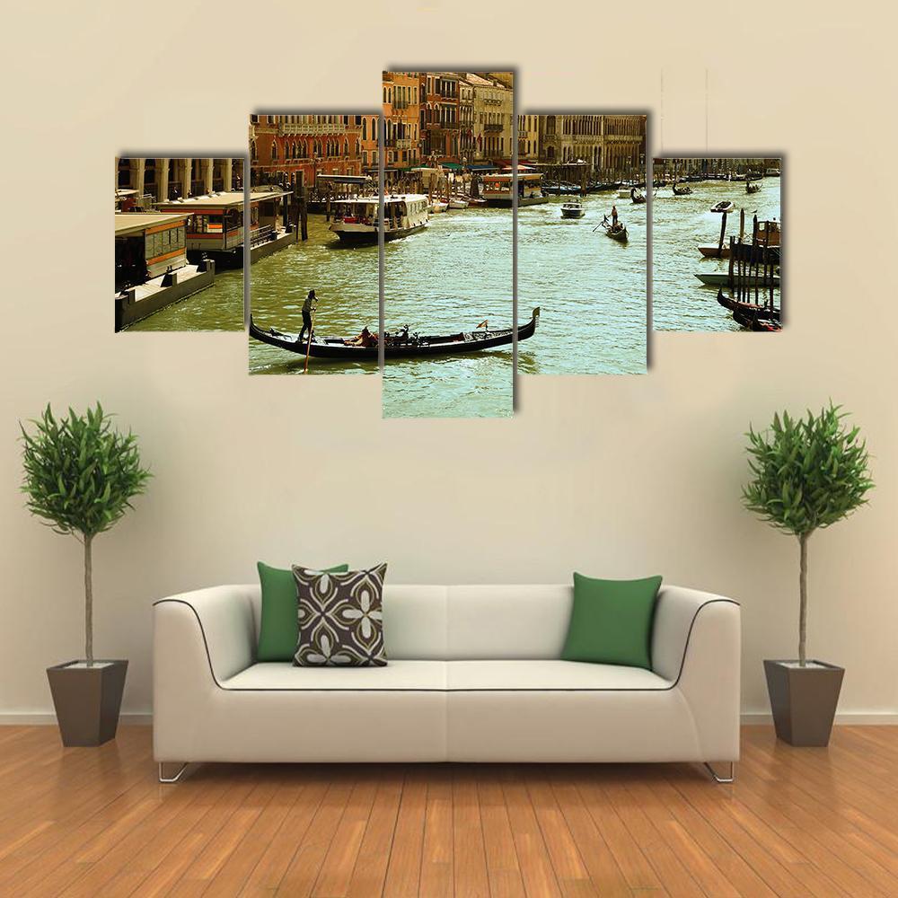 Venice Grand Canal Canvas Wall Art-4 Pop-Gallery Wrap-50" x 32"-Tiaracle