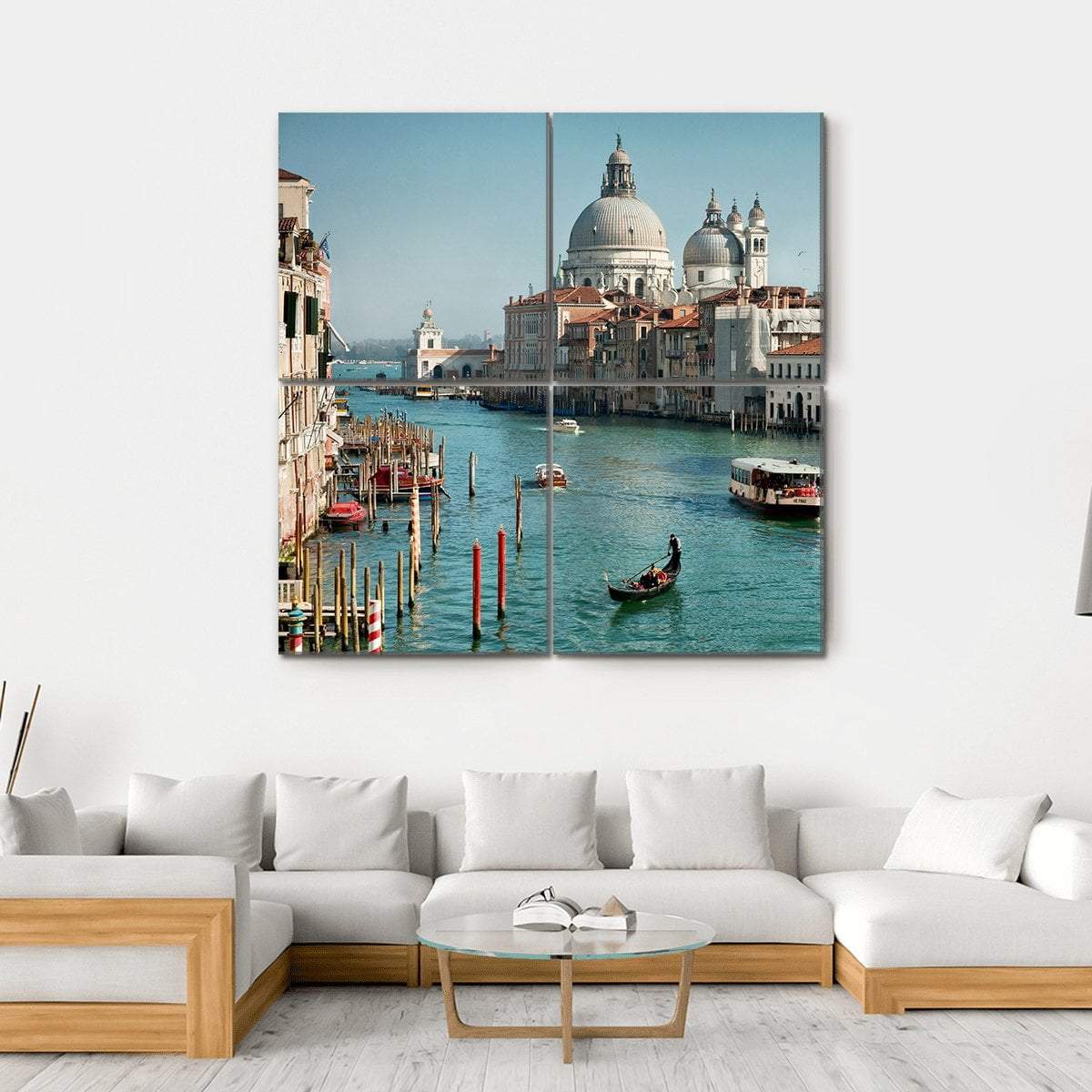 Venice In Daylight Canvas Wall Art-4 Square-Gallery Wrap-17" x 17"-Tiaracle