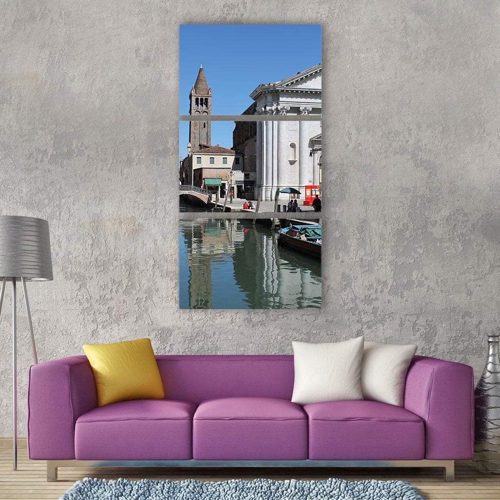 Venice View In Italy Vertical Canvas Wall Art-3 Vertical-Gallery Wrap-12" x 25"-Tiaracle