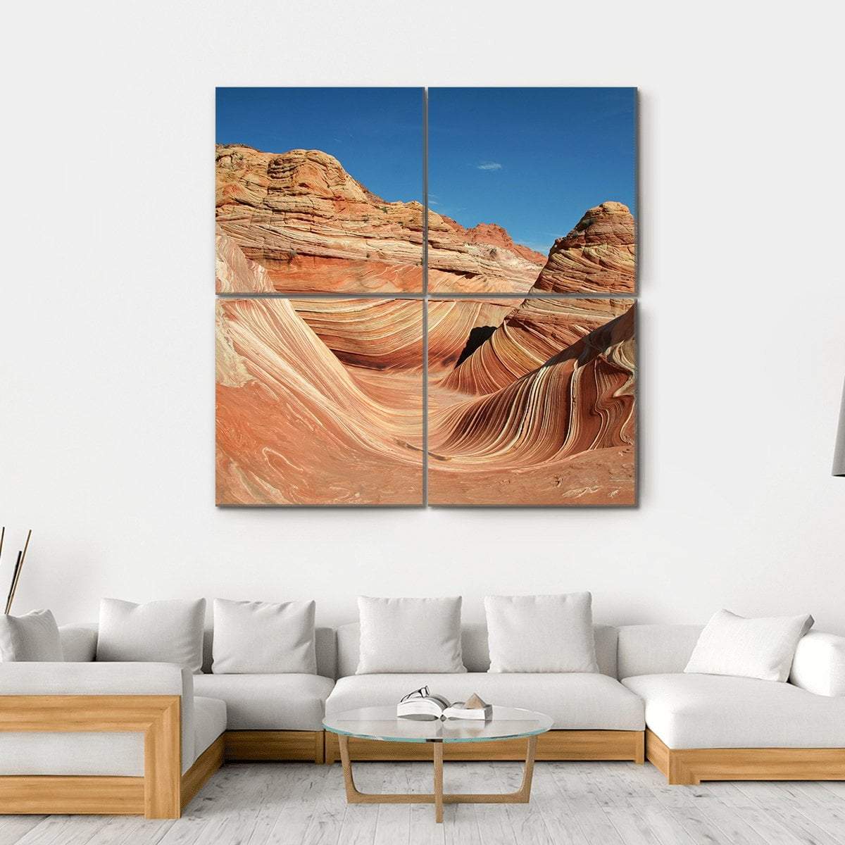 Vermilion Cliffs National Monument Canvas Wall Art-4 Square-Gallery Wrap-17" x 17"-Tiaracle