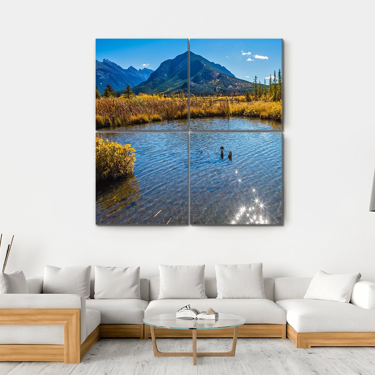 Vermilion Lake Canada Canvas Wall Art-4 Square-Gallery Wrap-17" x 17"-Tiaracle