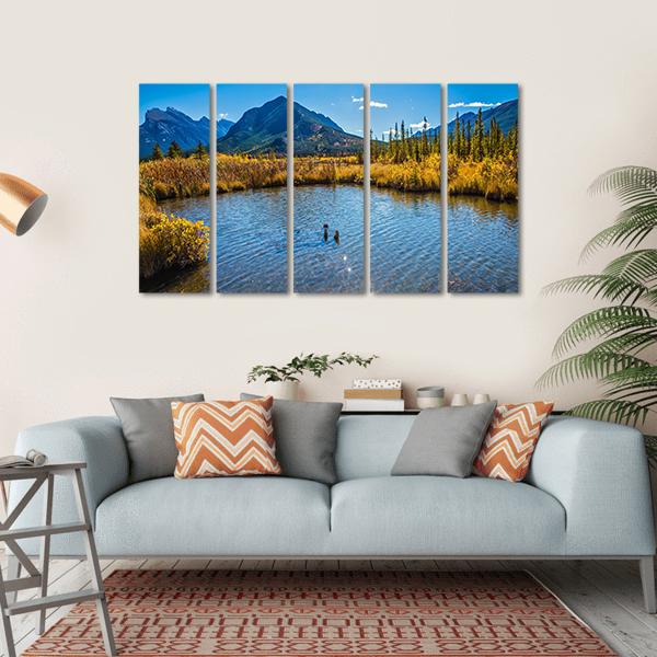 Vermilion Lake Canada Canvas Wall Art-5 Horizontal-Gallery Wrap-22" x 12"-Tiaracle