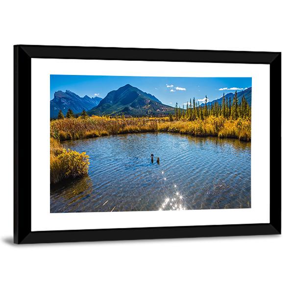 Vermilion Lake Canada Canvas Wall Art-3 Horizontal-Gallery Wrap-25" x 16"-Tiaracle