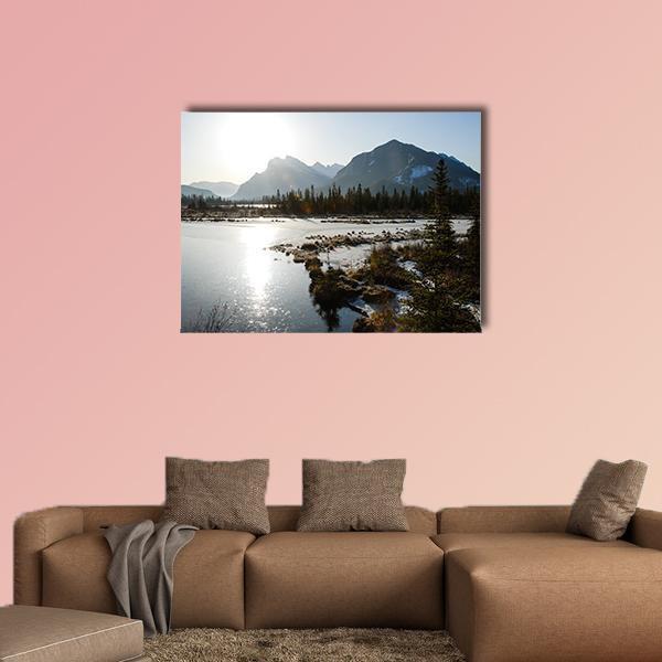 Vermilion Lake Canvas Wall Art-1 Piece-Gallery Wrap-48" x 32"-Tiaracle