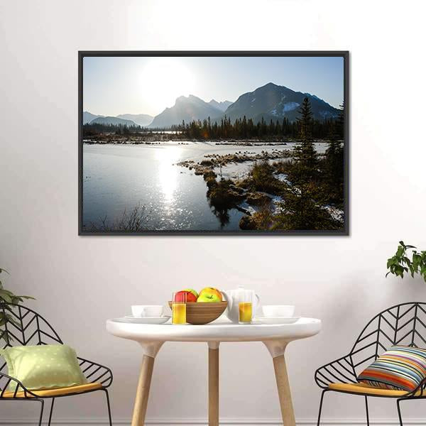 Vermilion Lake Canvas Wall Art-3 Horizontal-Gallery Wrap-25" x 16"-Tiaracle