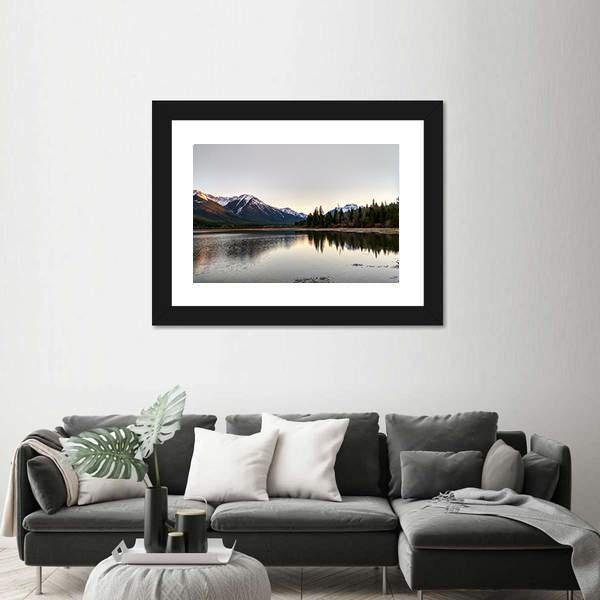 Vermillion Lake At Sunset Canvas Wall Art-3 Horizontal-Gallery Wrap-25" x 16"-Tiaracle