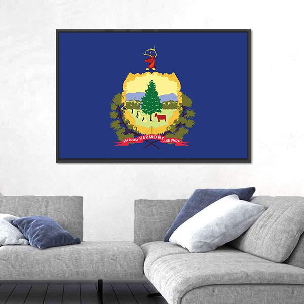 Vermont State Flag Canvas Wall Art-3 Horizontal-Gallery Wrap-25" x 16"-Tiaracle