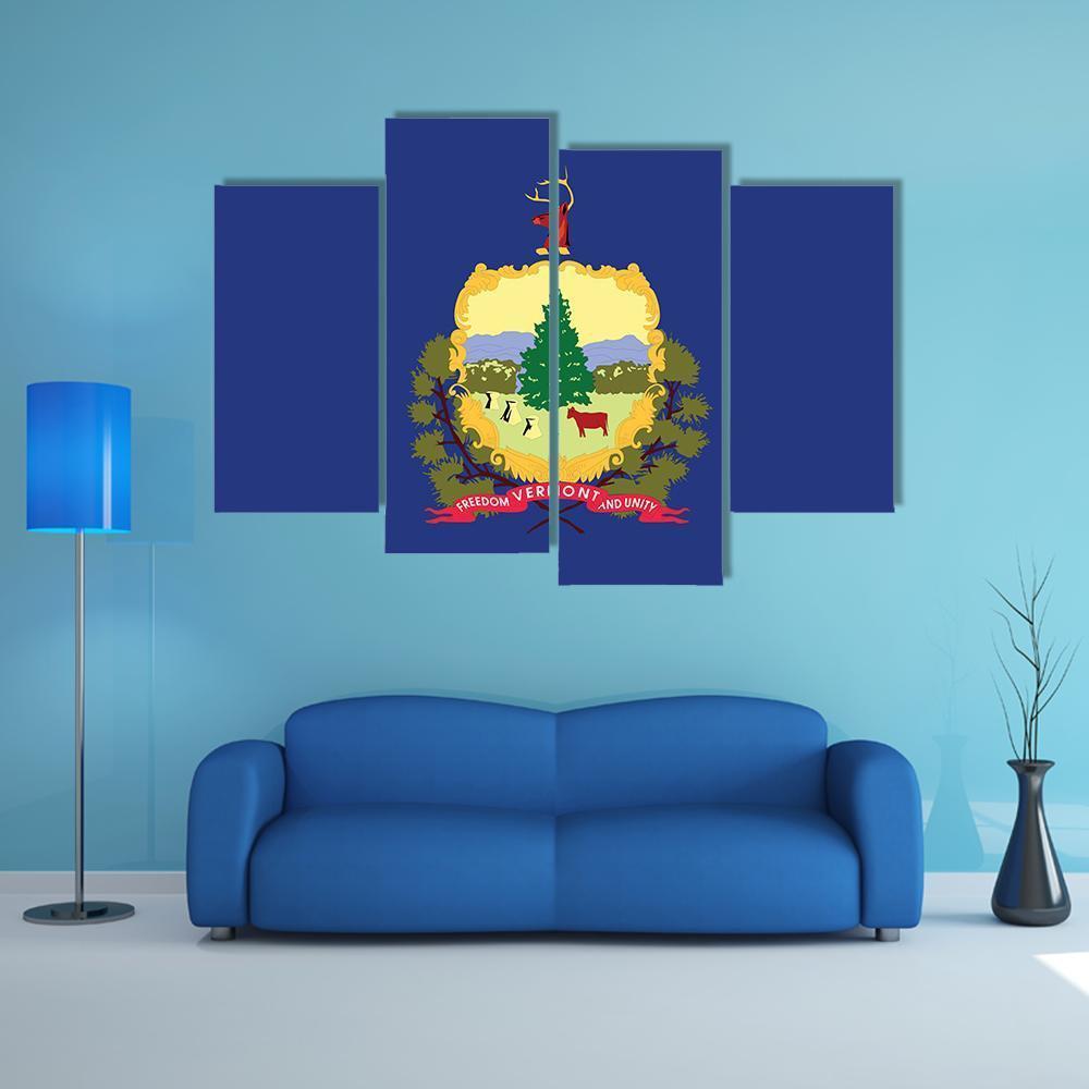 Vermont State Flag Canvas Wall Art-4 Pop-Gallery Wrap-50" x 32"-Tiaracle