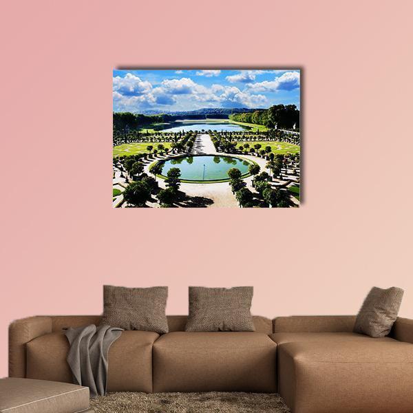 Versailles Royal Garden In Paris Canvas Wall Art-4 Horizontal-Gallery Wrap-34" x 24"-Tiaracle