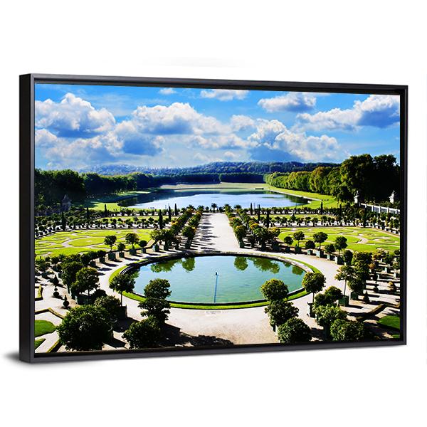Versailles Royal Garden In Paris Canvas Wall Art-3 Horizontal-Gallery Wrap-25" x 16"-Tiaracle