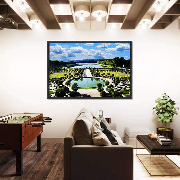 Versailles Royal Garden In Paris Canvas Wall Art-5 Horizontal-Gallery Wrap-22" x 12"-Tiaracle